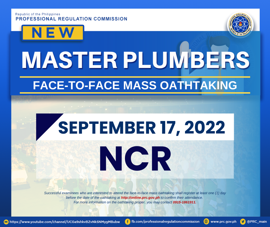 Prc Master Plumber Exam Schedule 2025 Tony Wenona